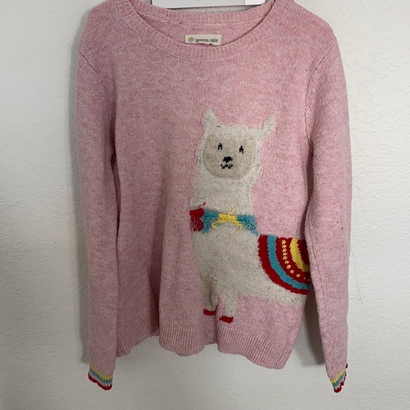 Girls Tucker and Tate size 7 sweater pink with llama - Picture 1 of 5